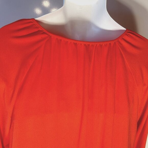 Gap SZ XL Red Orange Peasant Dress Career Preppy Classic Wardrobe Staple Casual - Picture 4 of 8